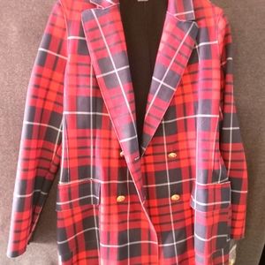 Peter Nygard  Black and Red Checkered Jacket